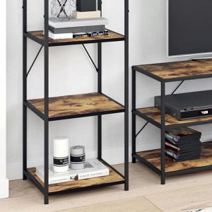 Produktbild für Bücherregal Vicco Fyrk, schwarz / dunkelbraun