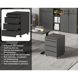 Produktbild für Rollcontainer Germania Mailand 4376-547, aus Holz, graphit
