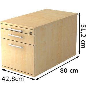 Produktbild für Rollcontainer Hammerbacher Solid TC20, aus Holz, ahorn