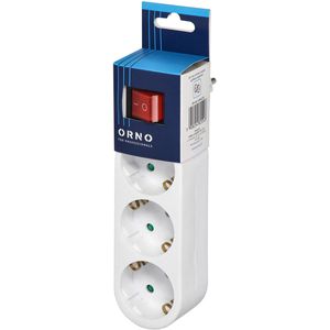 Produktbild für Steckdosenadapter Orno AE-13254(GS) weiß, mit Schalter