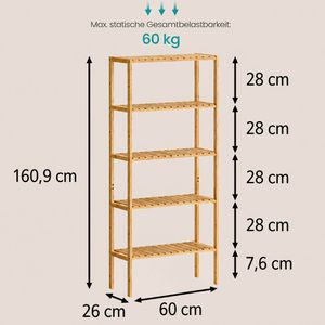 Produktbild für Badregal Songmics BCB036Y01, aus Bambus, braun