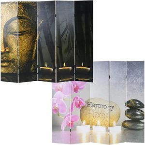 Produktbild für Paravent Mendler Buddha, innen, 5-teilig