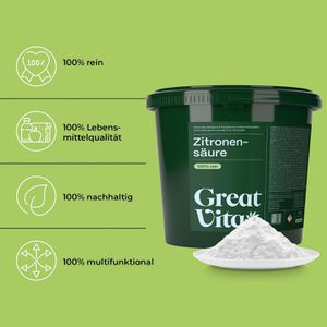 Produktbild für Zitronensäure GreatVita Monohydrat E-330, Pulver
