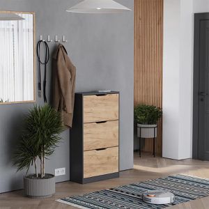 Produktbild für Schuhschrank Vicco Luca, anthrazit / eiche