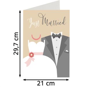 Produktbild für Hochzeitskarte itenga 33104886, Just Married XL