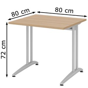 Produktbild für Schreibtisch Hammerbacher B-Serie, eiche / silber