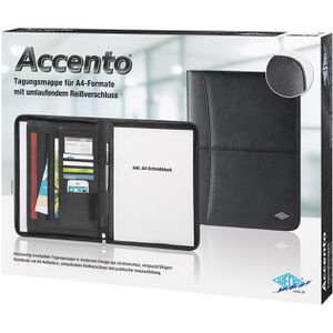 Produktbild für Schreibmappe Wedo 5864301, Accento, schwarz, Kunstleder