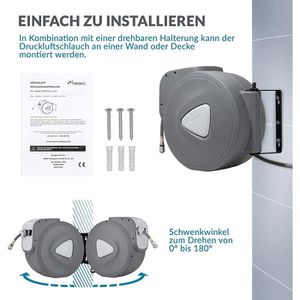 Produktbild für Druckluftschlauchtrommel Tresko 30 + 1 m
