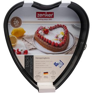 Produktbild für Backform Zenker Black Metallic Herz, mit Flachboden, aus Stahl