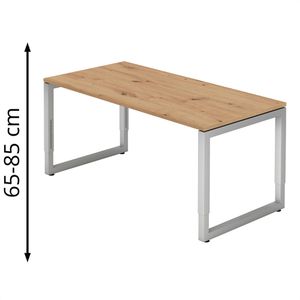 Schreibtisch Hammerbacher R-Serie, asteiche / silber