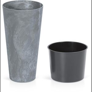 Produktbild für Übertopf Prosperplast Tubus Slim, grau, Ø 40 x 76 cm