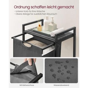 Produktbild für Wäschekorb Vasagle BLH101G01, schwarz/grau