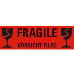 Produktbild für Hinweisetiketten Zweckform 3050, Vorsicht Glas