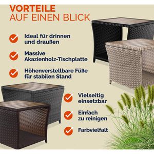 Produktbild für Beistelltisch CASARIA 109946, braun / schwarz, Holz / Metall