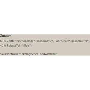 Produktbild für Reiswaffeln BioZentrale Zartbitter, BIO