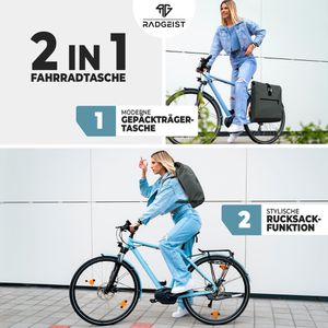 Produktbild für Gepäckträgertasche Radgeist RG-BPD-BL-33, schwarz, 20 Liter