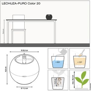 Produktbild für Blumenampel Lechuza PURO Color 20 + Makramee sandbraun