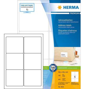 Adressetiketten Herma 4653 Premium, weiß