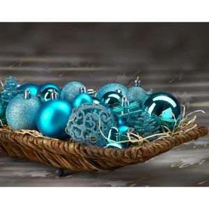 Produktbild für Weihnachtskugeln BRUBAKER 8000.06, blau