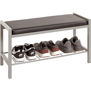 Produktbild für Schuhbank Haku-Möbel 90550, silber /schwarz, aus Metall