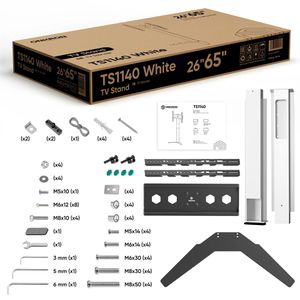 Produktbild für TV-Ständer Onkron TS1140-W, weiß/schwarz, Metall