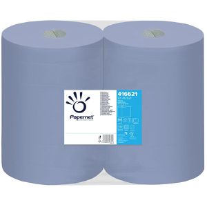 Putztuchrolle Papernet 416621, aus Recyclingpapier, blau