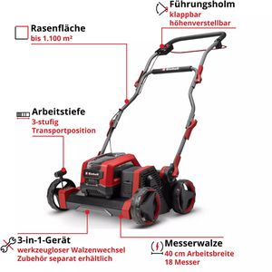 Produktbild für Vertikutierer Einhell-Professional GP-SC 36/40 LiBL-Solo, Akku