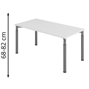 Schreibtisch Hammerbacher Y-Serie, lichtgrau / graphit
