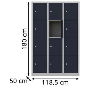 Produktbild für Schließfachschrank Lüllmann 523434, anthrazit