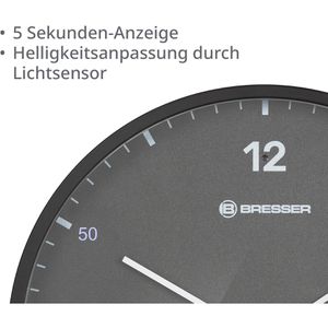 Produktbild für Wanduhr Bresser MyTime LEDsec, Kunststoff, analog, Funkuhr