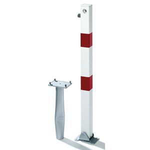 Absperrpfosten Alberts Klappy-BO, rot/weiß, aus Metall