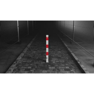 Produktbild für Absperrpfosten Schake 470FB, rot/weiß, aus Metall