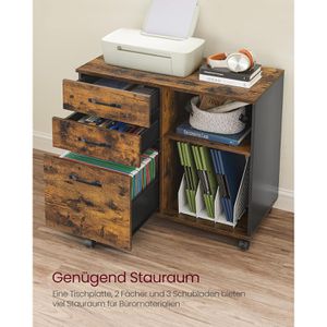 Produktbild für Bürowagen Vasagle OFC041B01, braun vintage