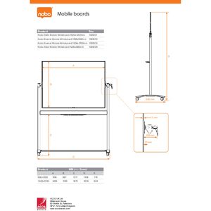 Produktbild für Stativdrehtafel Nobo Emaille 1901035