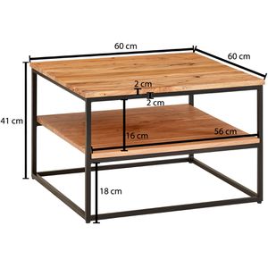 Produktbild für Couchtisch Wohnling WL6.363, aus Massivholz, akazie