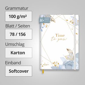 Produktbild für Notizbuch paper&amp;you Time to Grow, 7150-2, Karton Softcover