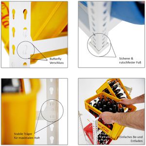 Produktbild für Getränkekistenregal PROREGAL Camel, für 4 Kisten