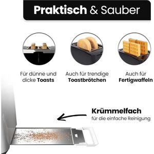 Produktbild für Toaster Clatronic TA 3801, mit 7 Röststufen &amp; Auftaufunktion