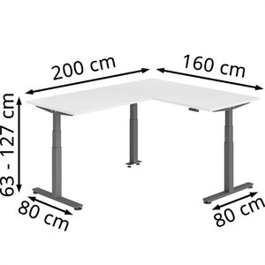 Produktbild für Schreibtisch Hammerbacher XDSMW, weiß / graphit
