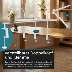 Produktbild für Schreibtischlampe Luxula LX700158, weiß, LED, dimmbar