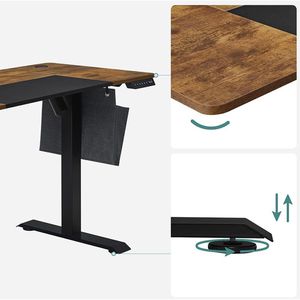 Produktbild für Schreibtisch Vasagle LSD015X01, braun / schwarz