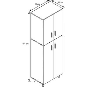 Produktbild für Mehrzweckschrank VCM Landos 917533, weiß / anthrazit