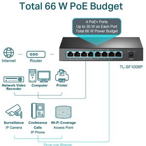 Produktbild für Switch TP-Link TL-SF1008P, unmanaged