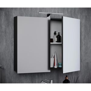 Produktbild für Spiegelschrank VCM Badinos 914881, schwarz