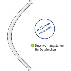 Produktbild für Duschvorhangstange Wenko Teleskop-Rundduschstange