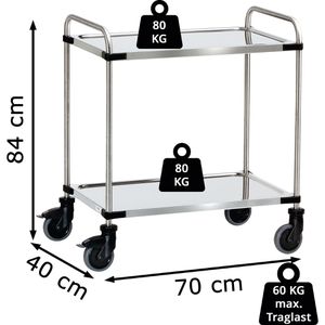 Produktbild für Servierwagen Fetra 5001, silber, aus Edelstahl