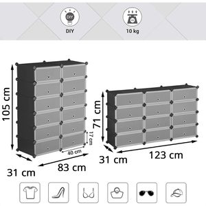 Produktbild für Schuhregal Songmics LPC26HV1, aus Kunststoff
