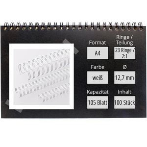 Produktbild für Drahtbinderücken Renz Ring Wire, 23 Ringe