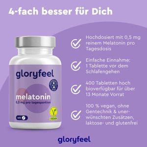 Produktbild für Melatonin gloryfeel 400 Tabletten für 400 Nächte