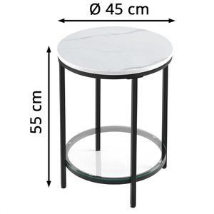 Produktbild für Beistelltisch Vasagle LET285B13, weiß, aus Holz / Metall